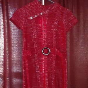Red and silver girl's dress